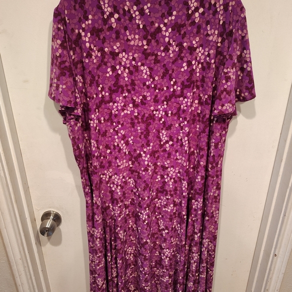 Chaps Women's Purple Stretch Knit Babydoll Style Midi Dress Sz 22W Event Wedding - Picture 6 of 6